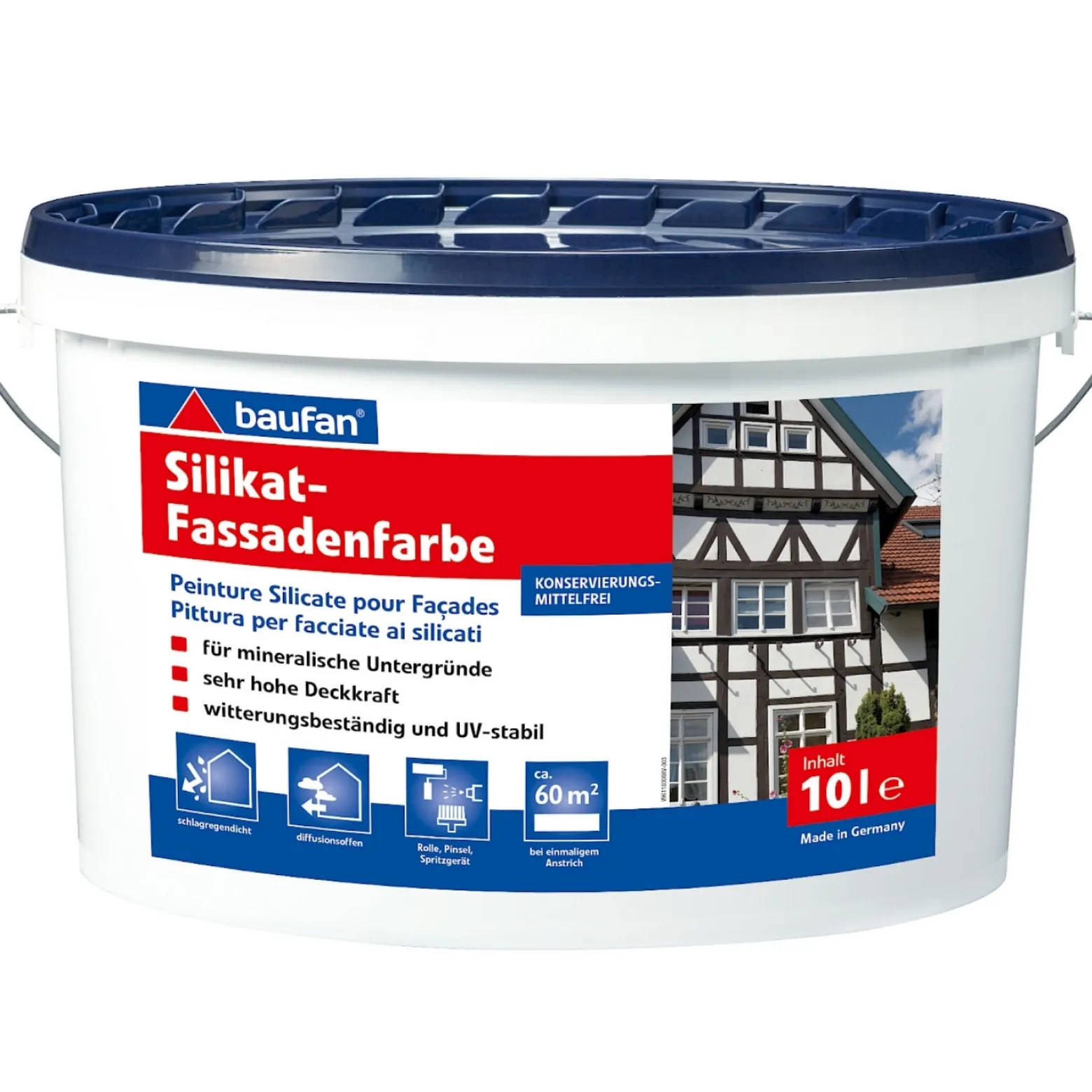Baufan Silikat Fassadenfarbe schlagregendicht 10L