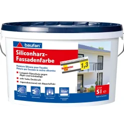 Baufan Silikonharz Fassadenfarbe Premium Abperleffekt 5 L