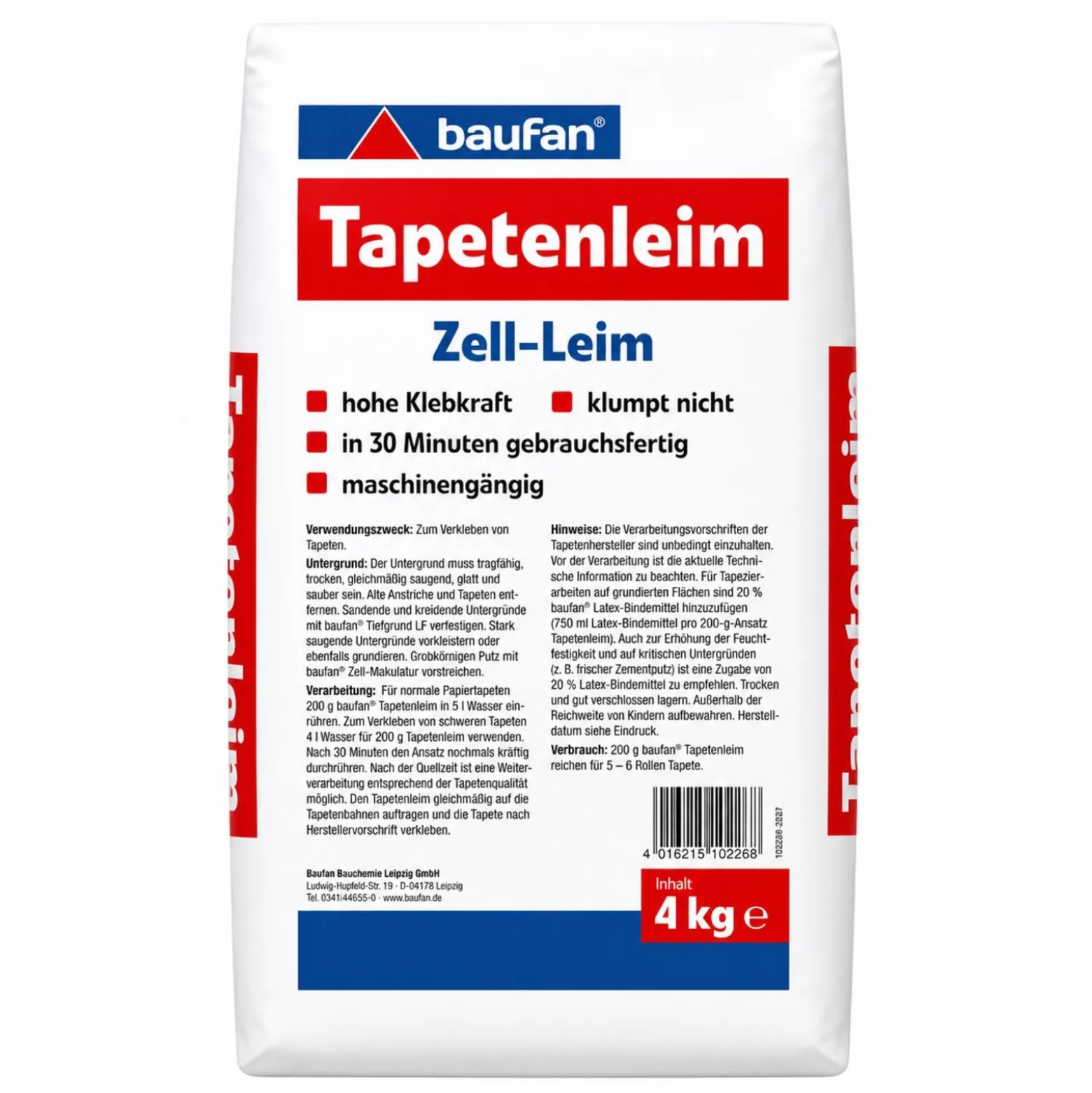 baufan Tapetenleim Tapetenkleister Zell-Leim 4 kg