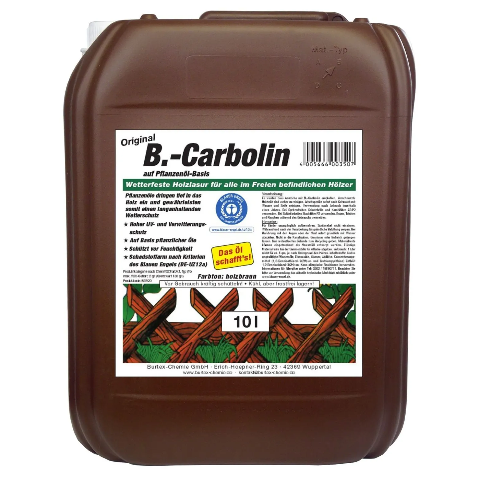 B-Carbolin Holzlasur braun 10 L wetterfest Ölbasis