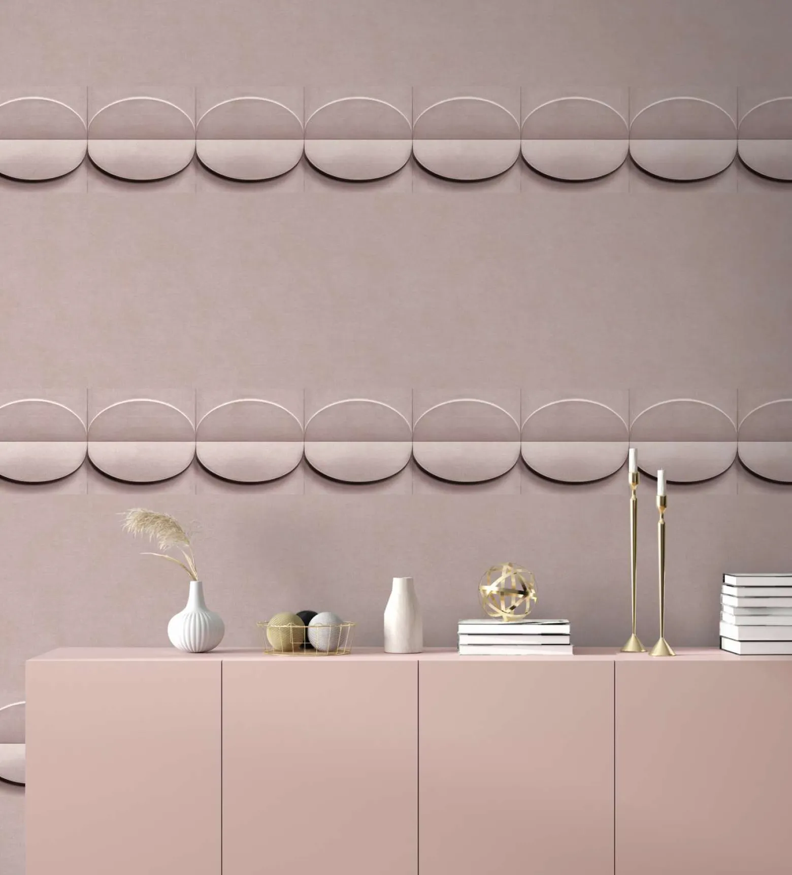 Bordüre Betonoptik 3D Effekt Grafik Rosa Grau 34494