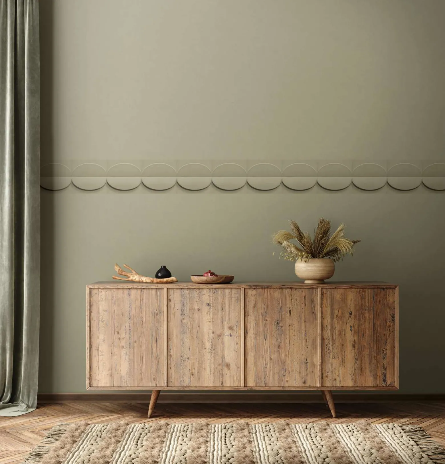 Bordüre Betonoptik 3D Effekt Grafik Creme Beige 34491