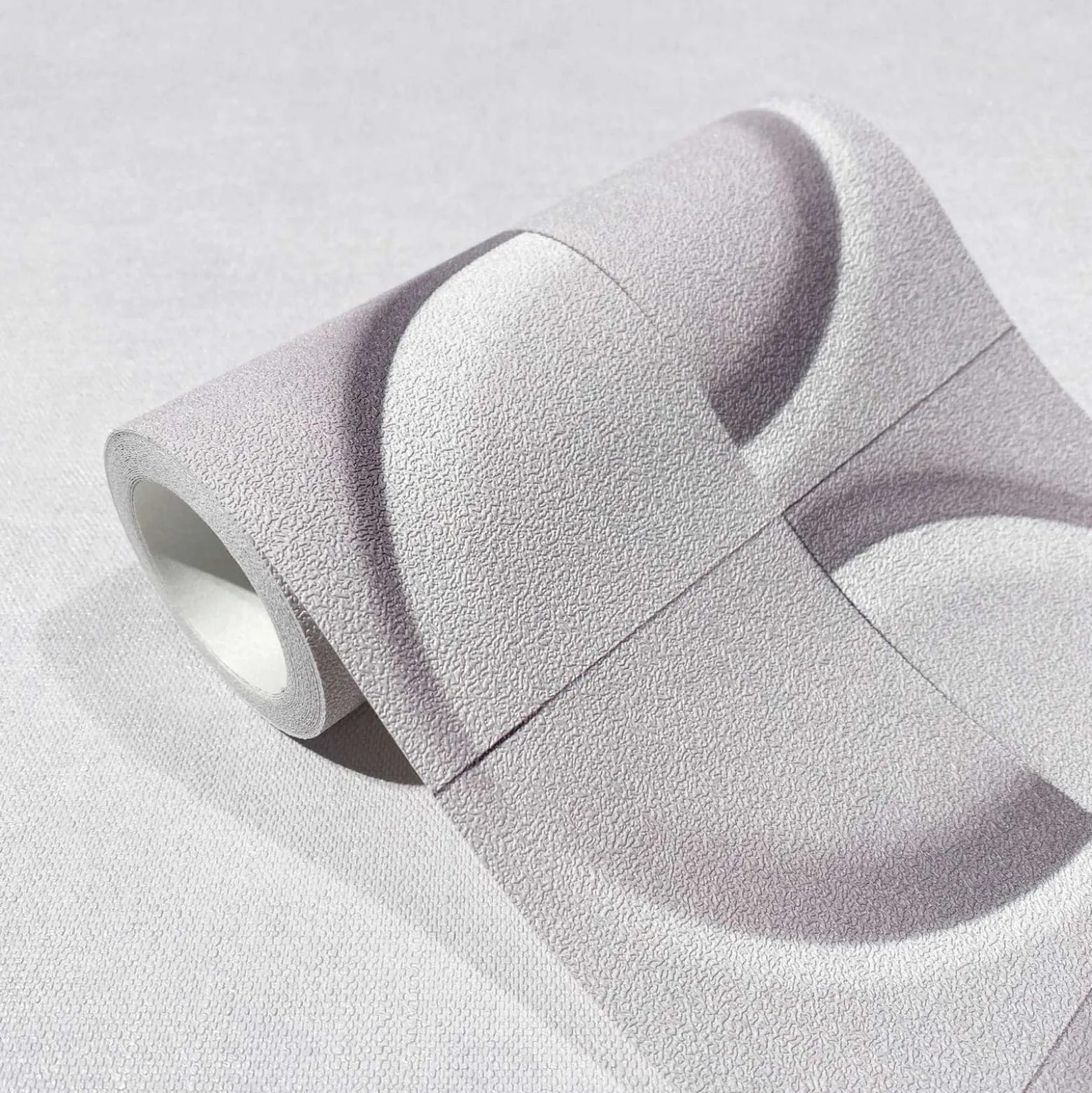 Bordüre Fliesen 3D Effekt Kreise Grau Rosa 34468