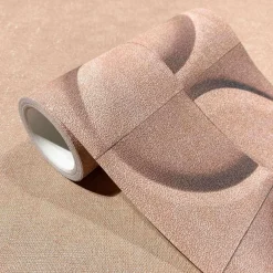 Bordüre Fliesen 3D Effekt Kreise Rot Braun 34471