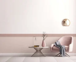 Bordüre Stuckleiste 3D Optik Struktur Beige Rosa 34457
