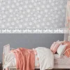 Bordüre Vlies Kinder Einhörner Floral Grau 77147-1