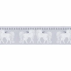 Bordüre Vlies Kinder Einhörner Floral Grau 77147-1