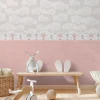 Bordüre Vlies Kinder Himmel Ballons Creme Rosa 77135-1