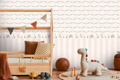 Bordüre Vlies Kinder Zirkus Tiere Creme Bunt 77149-1