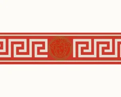 Borte Versace Home Medusa-Kopf rot weiß gold 93522-1
