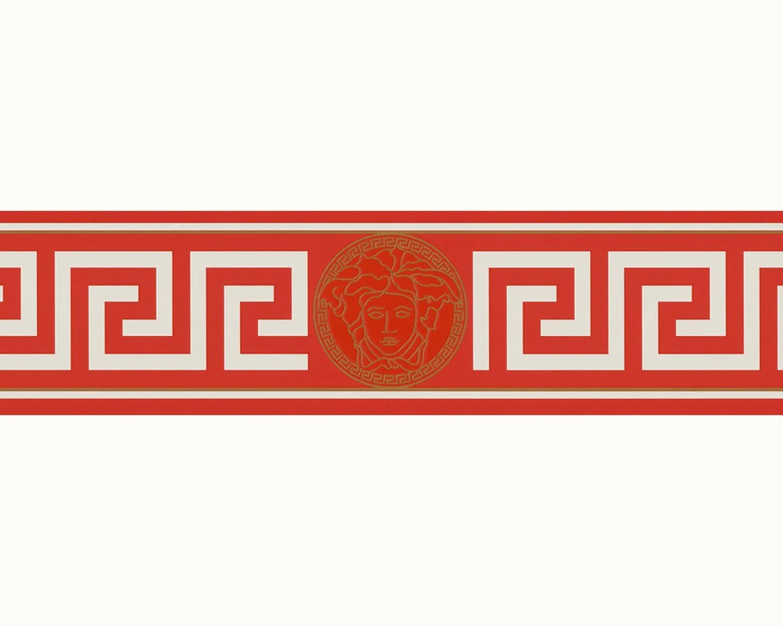 Borte Versace Home Medusa-Kopf rot weiß gold 93522-1