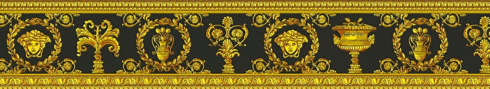 Borte Versace Home Medusa Lorbeer schwarz gold 34305-1
