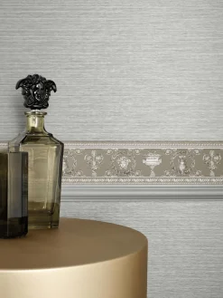 Borte Versace Home Medusa Lorbeer grau silber 34305-3