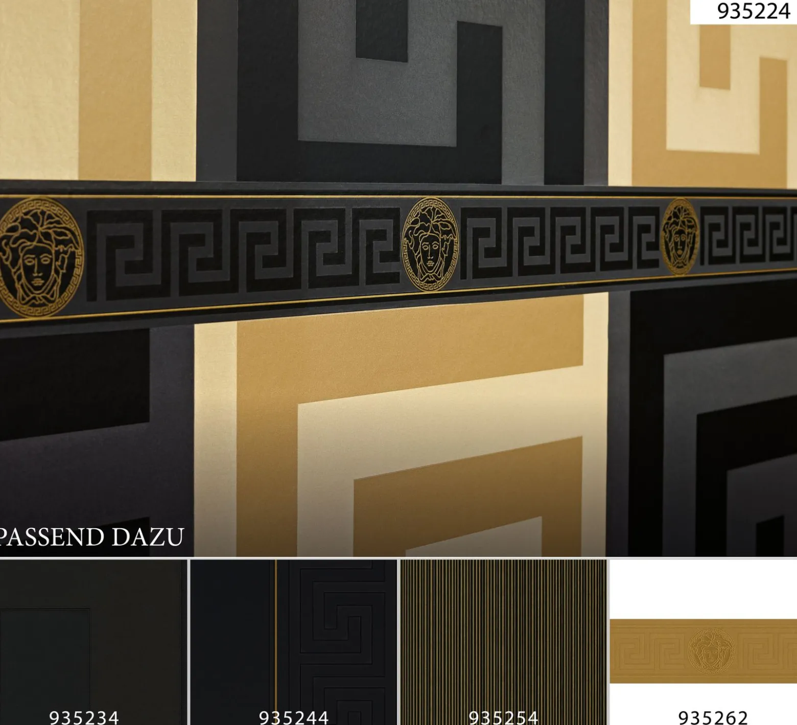 Borte Versace Home Medusa schwarz gold Metallic 93522-4