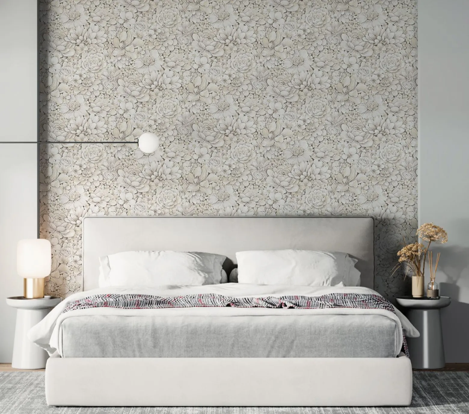Botanica Vliestapete Blumen Beige Grau 33951