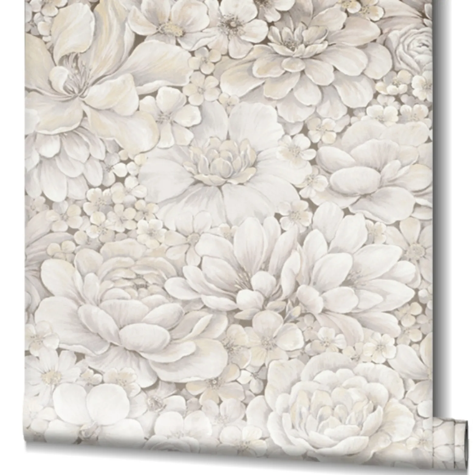 Botanica Vliestapete Blumen Beige Grau 33951