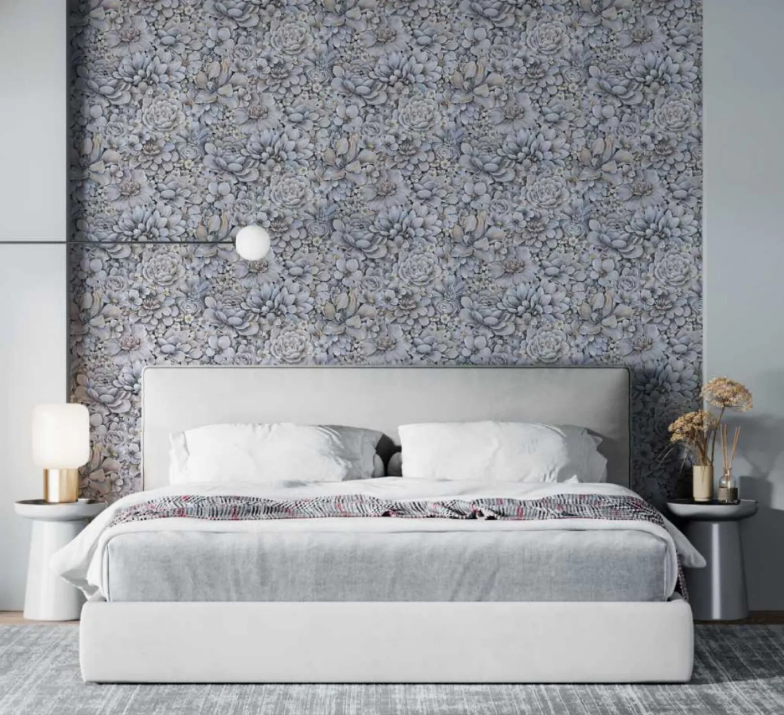 Botanica Vliestapete Blumen Lila Beige 33955