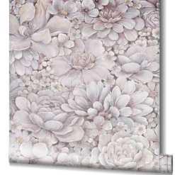 Botanica Vliestapete Blumen Rosa Grau 33954