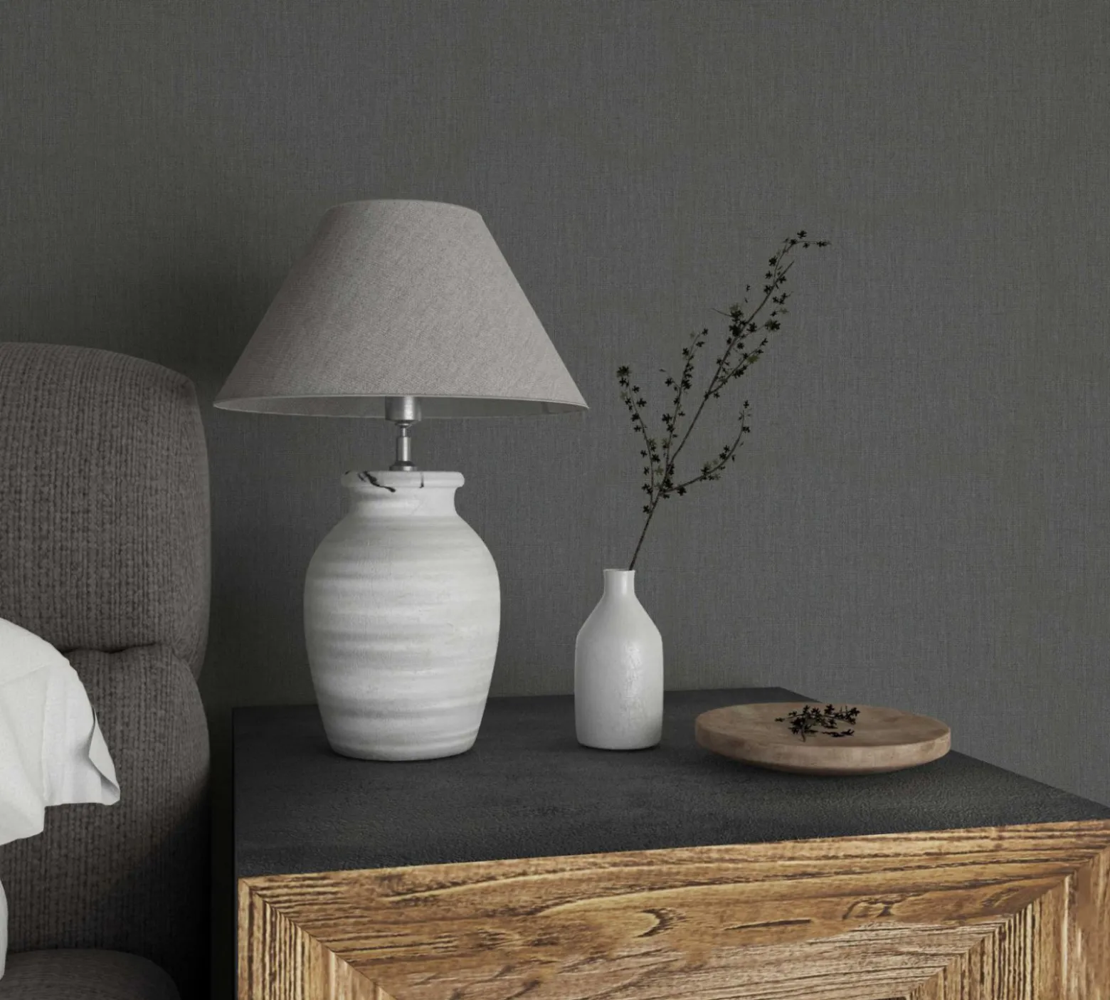 Botanica Vliestapete Einfarbig Dunkelgrau 33967