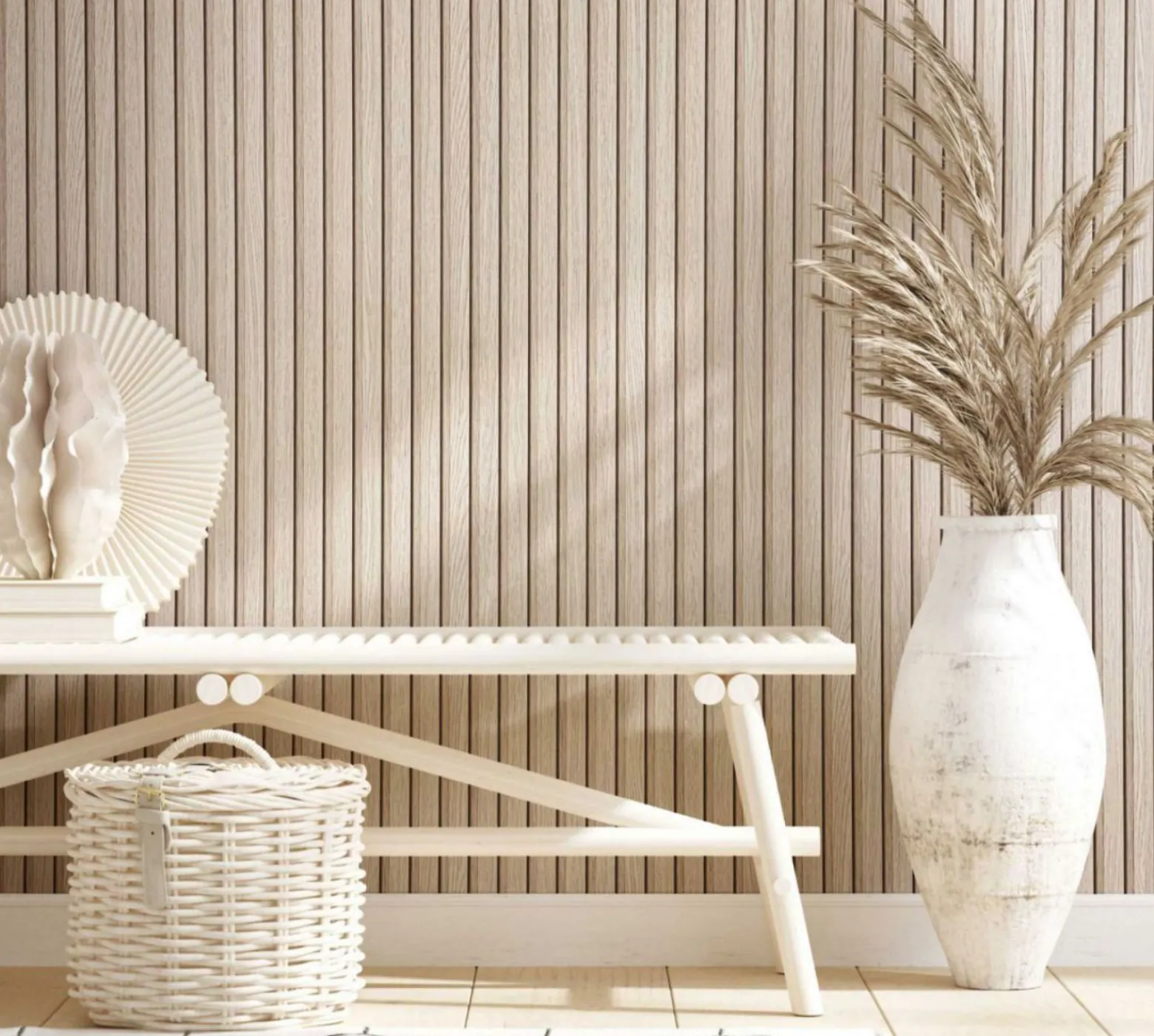 Botanica Vliestapete Holz Paneele Beige Grau 33957