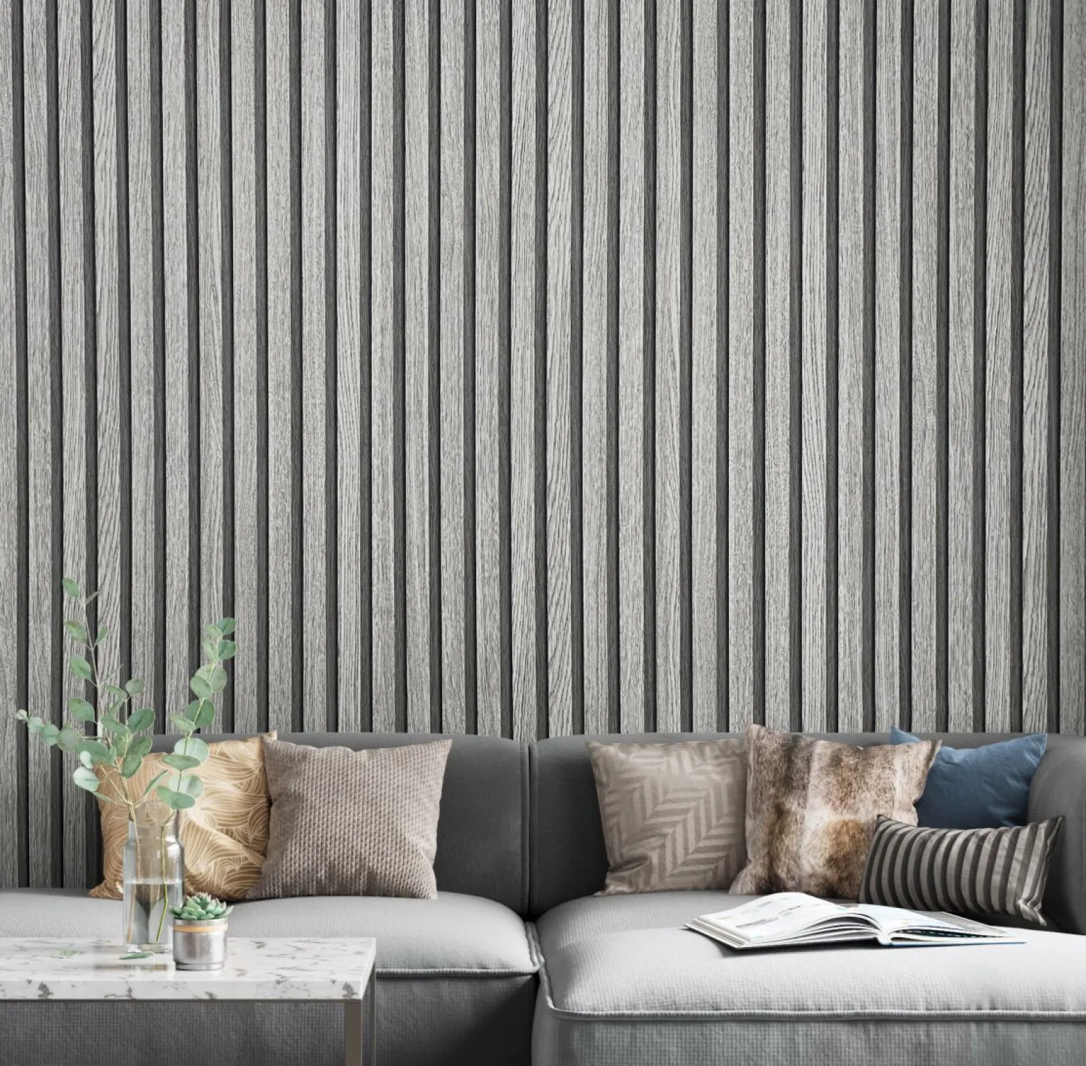 Botanica Vliestapete Holz Paneele Grau Beige 33959