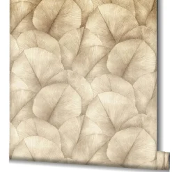 Digitaldruck Blattmuster Floral Beige Creme 34597