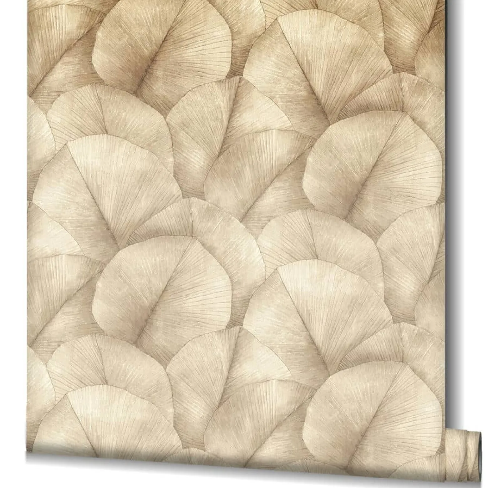 Digitaldruck Blattmuster Floral Beige Creme 34597