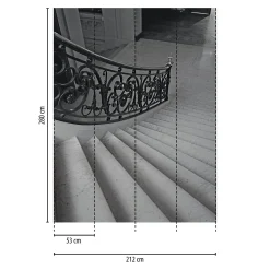 Digitaldruck Daniel Hechter Treppe Altbau Grau Schwarz
