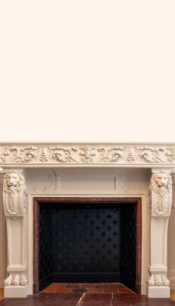 Digitaldruck Daniel Hechter Kamin Altbau Creme Beige
