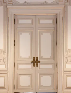 Digitaldruck Daniel Hechter Tür Altbau Beige Creme