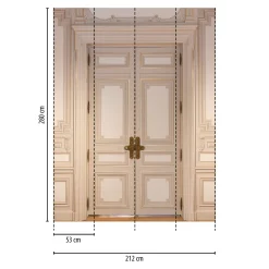 Digitaldruck Daniel Hechter Tür Altbau Beige Creme