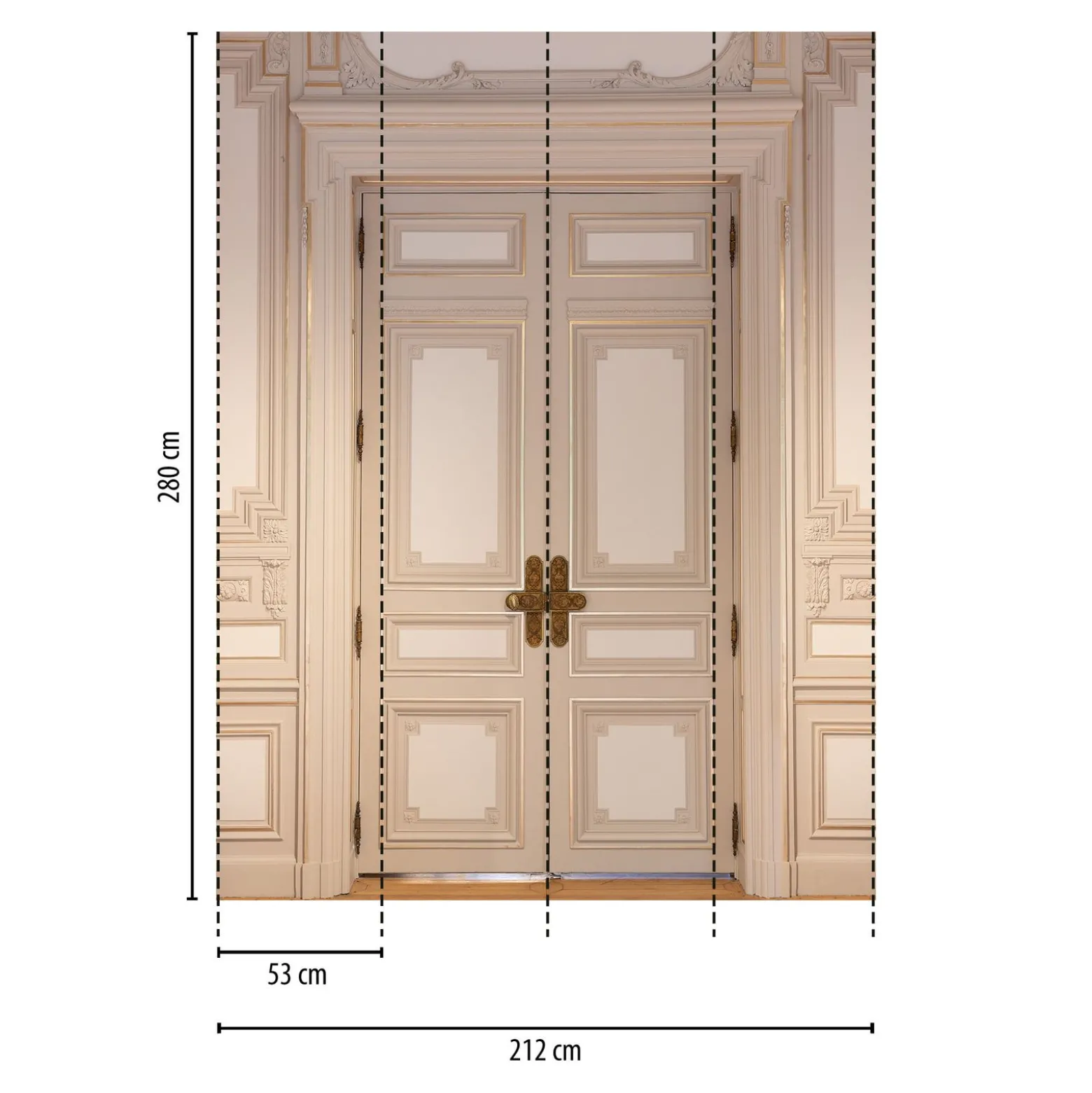 Digitaldruck Daniel Hechter Tür Altbau Beige Creme