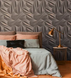 Digitaldruck 3D-Effekt Grau Bronze Metallic 39179-2