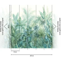 Digitaldruck Dschungel Floral Creme Grün Blau 39230-1