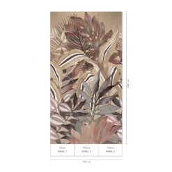 Digitaldruck Elle Blätter Tropen Floral Braun Rot 2270-20
