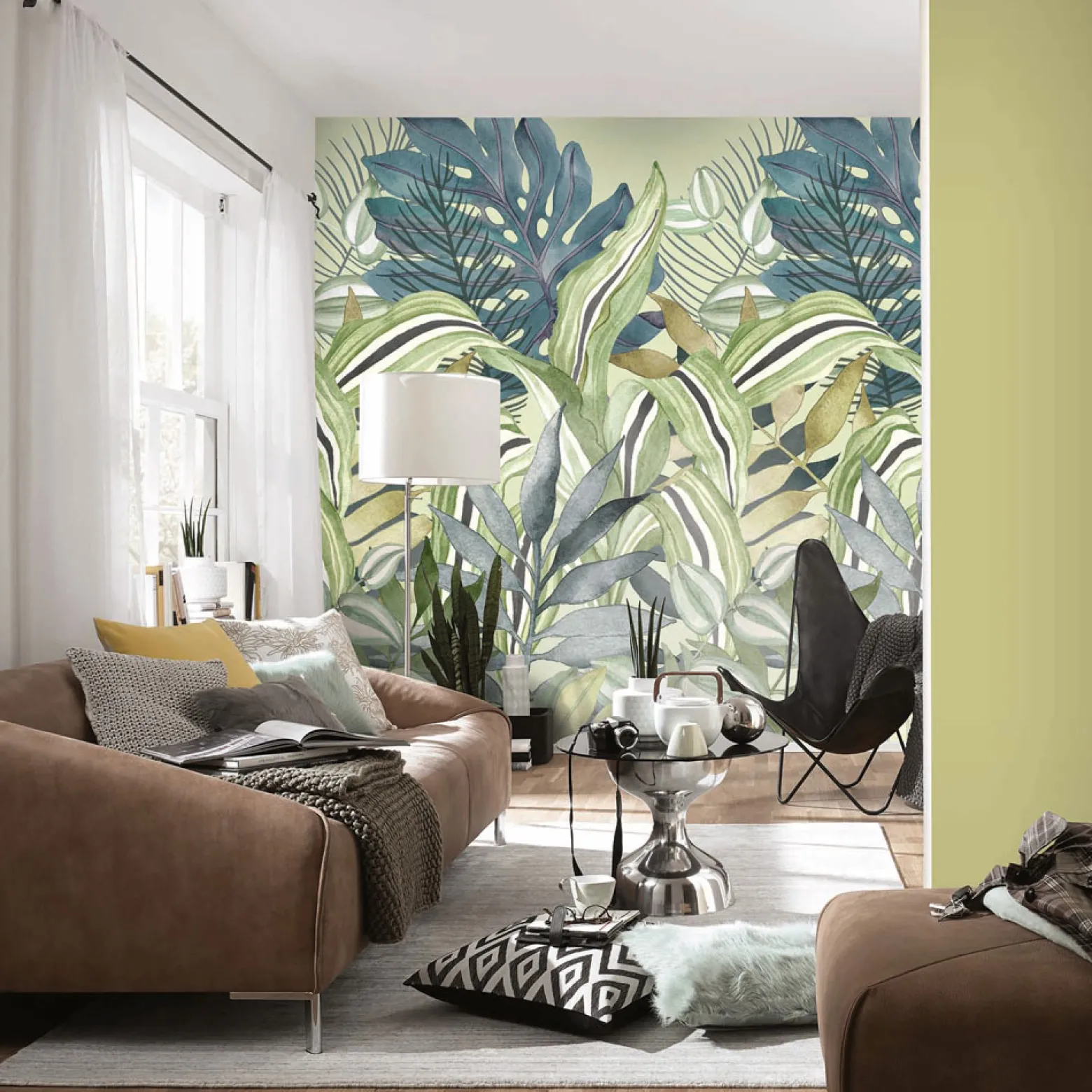 Digitaldruck Elle Blätter Tropen Floral Grün 2270-10