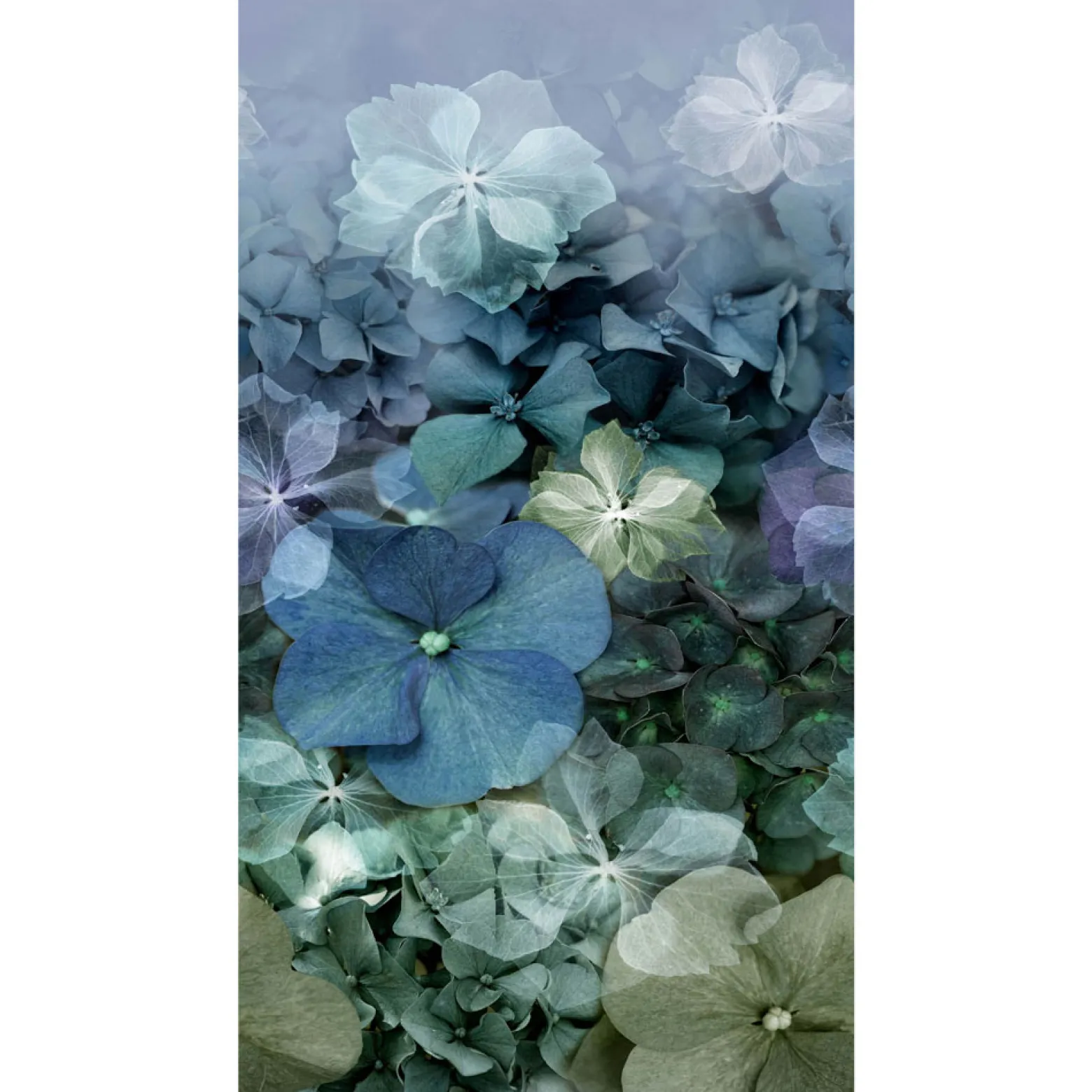 Digitaldruck Elle Floral Blumen Blau Grün 2267-20