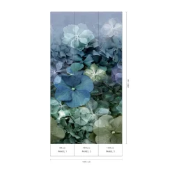 Digitaldruck Elle Floral Blumen Blau Grün 2267-20