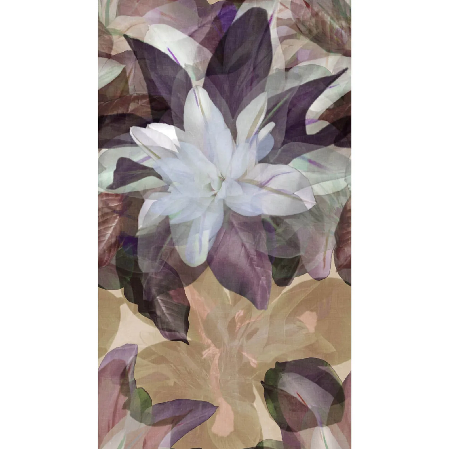 Digitaldruck Elle Floral Tropisch Beige Rot 2269-20