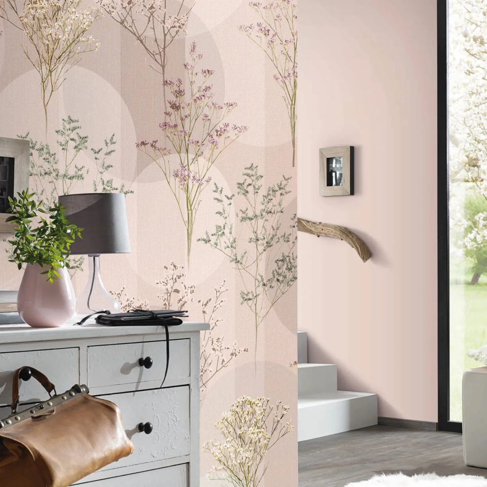 Digitaldruck Elle Grafik Floral Blumen Rosa 2268-10
