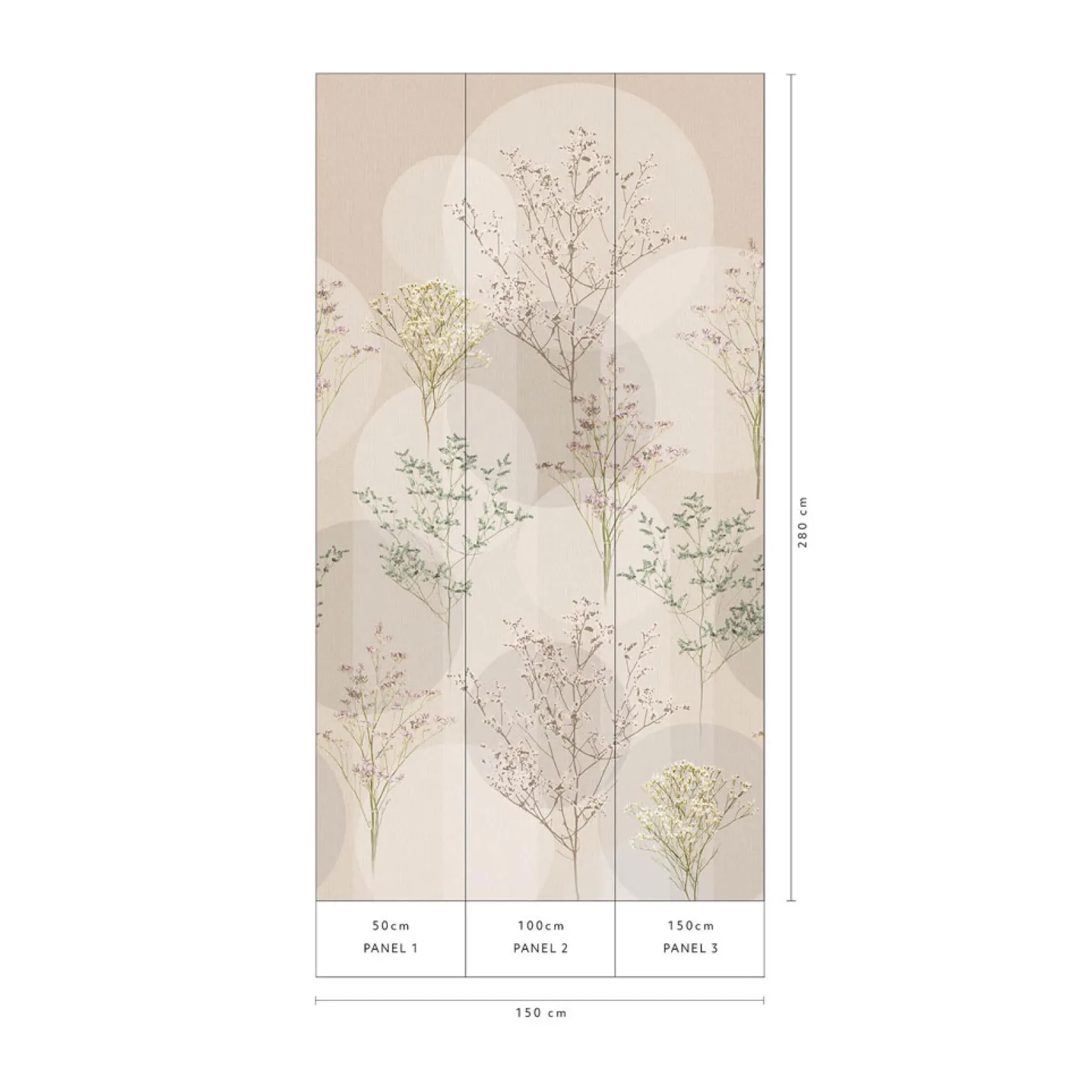Digitaldruck Elle Grafik Floral Blumen Beige 2268-20