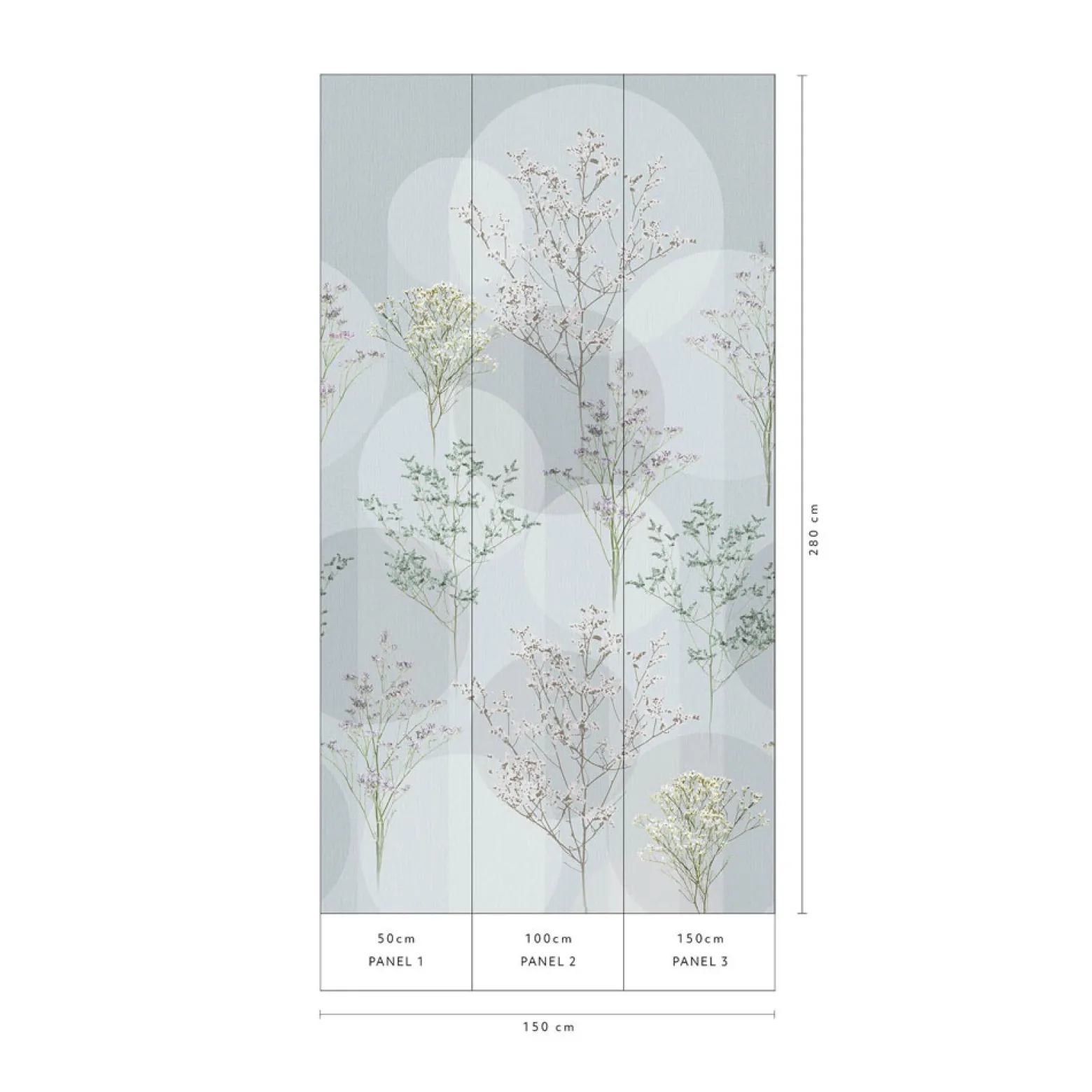 Digitaldruck Elle Grafik Floral Blumen Blau 2268-30