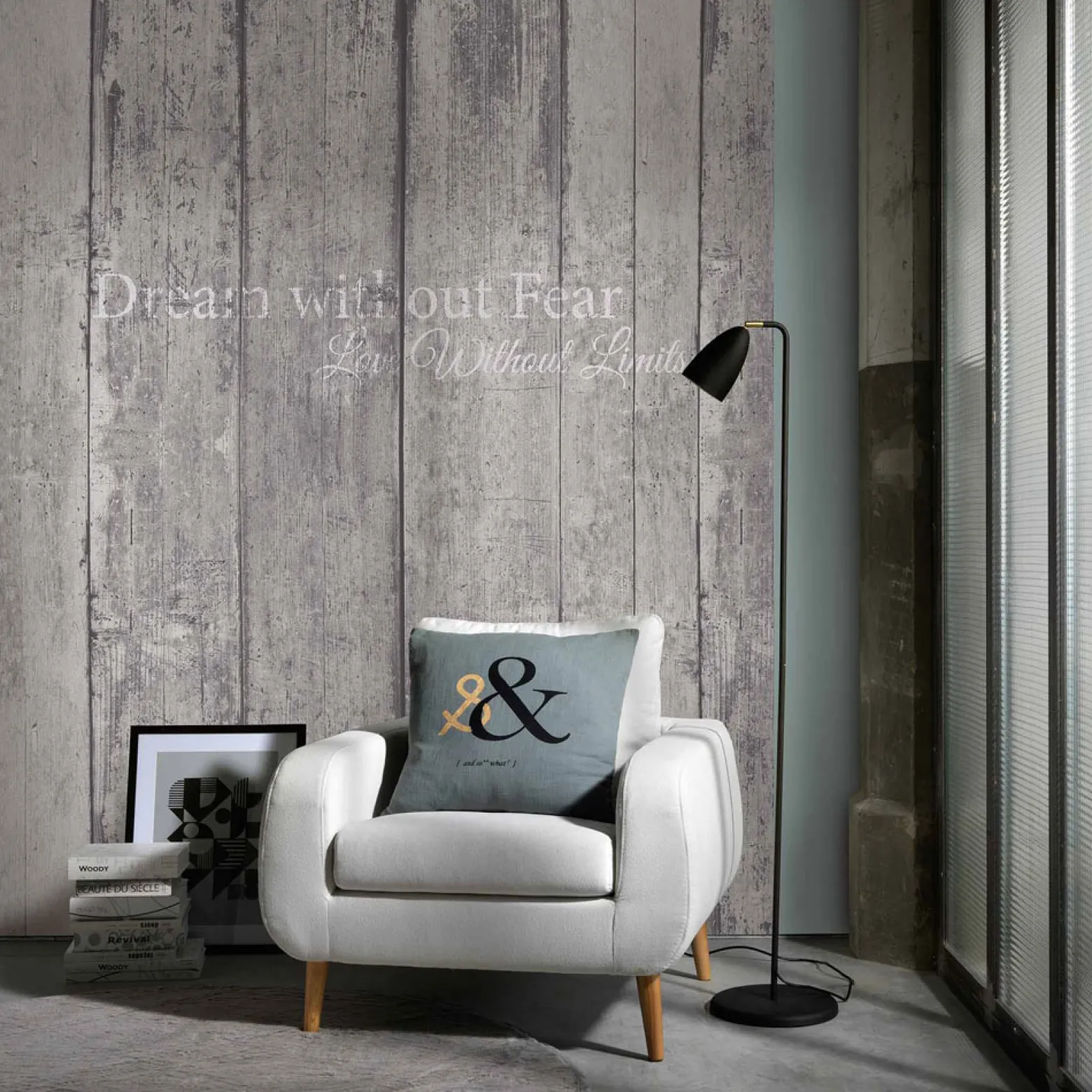 Digitaldruck Elle Holzoptik Shabby Grau 2272-10