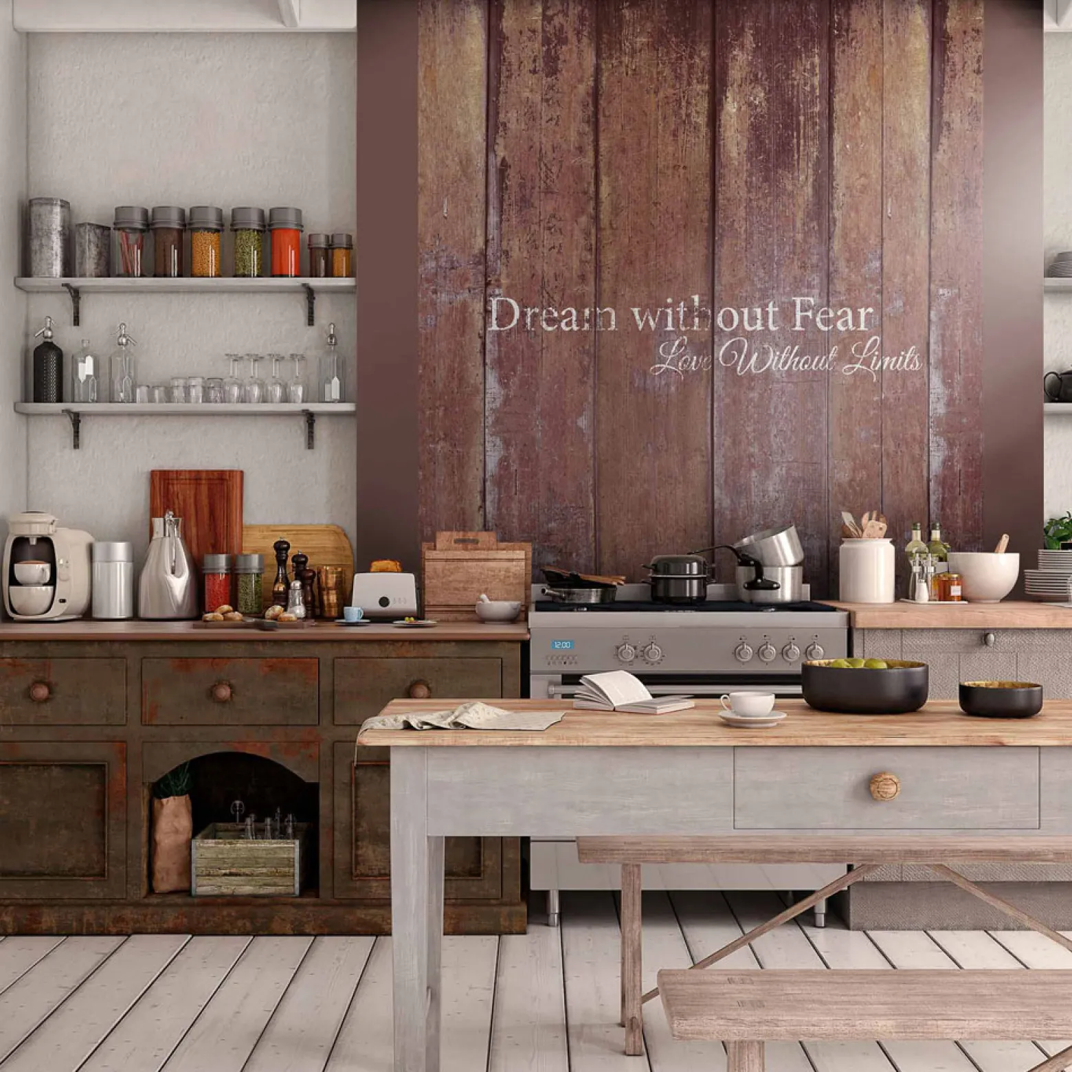 Digitaldruck Elle Holzoptik Shabby Braun 2272-20