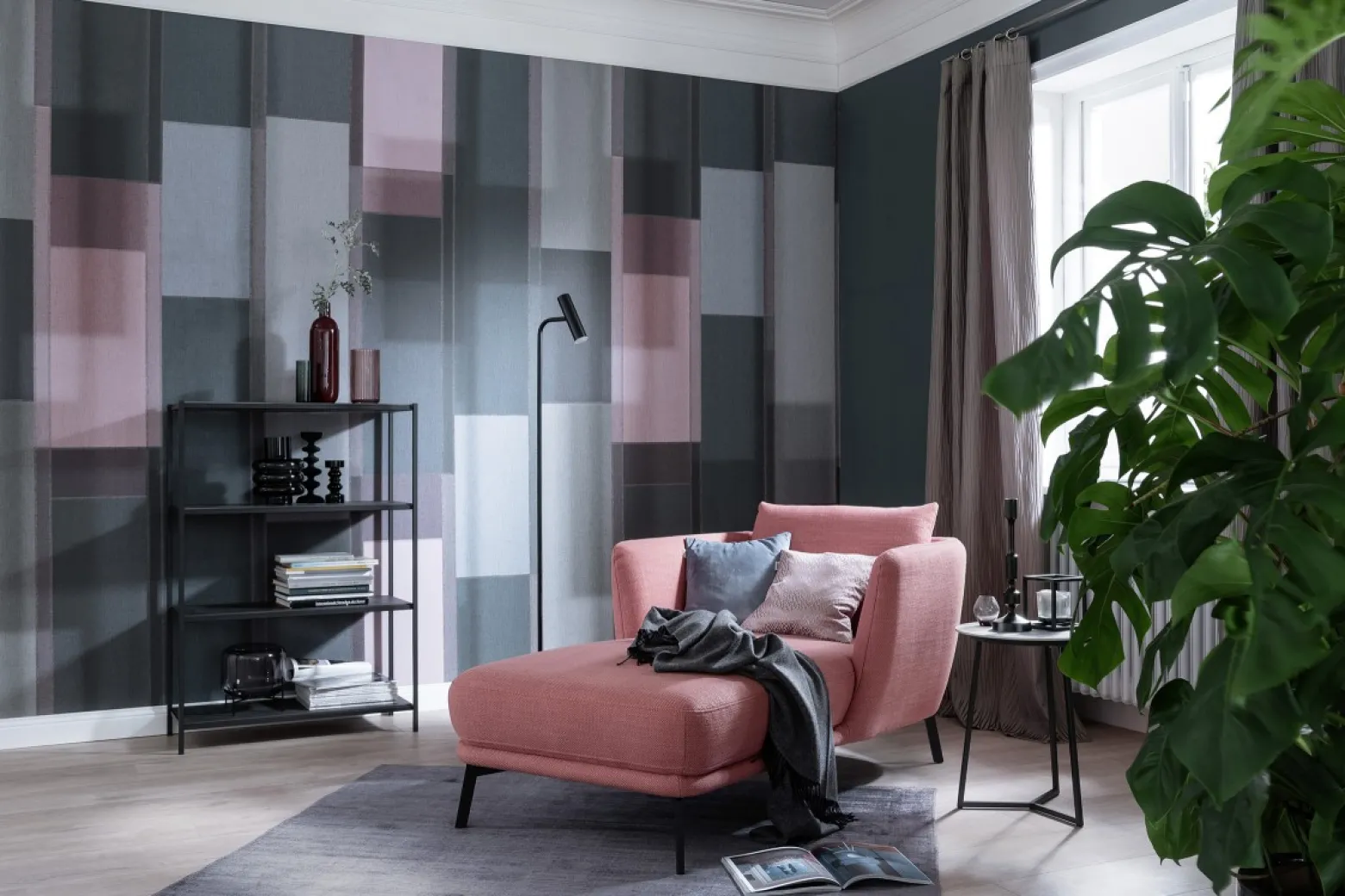 Digitaldruck Grafik Balken rosa grün blau 32753