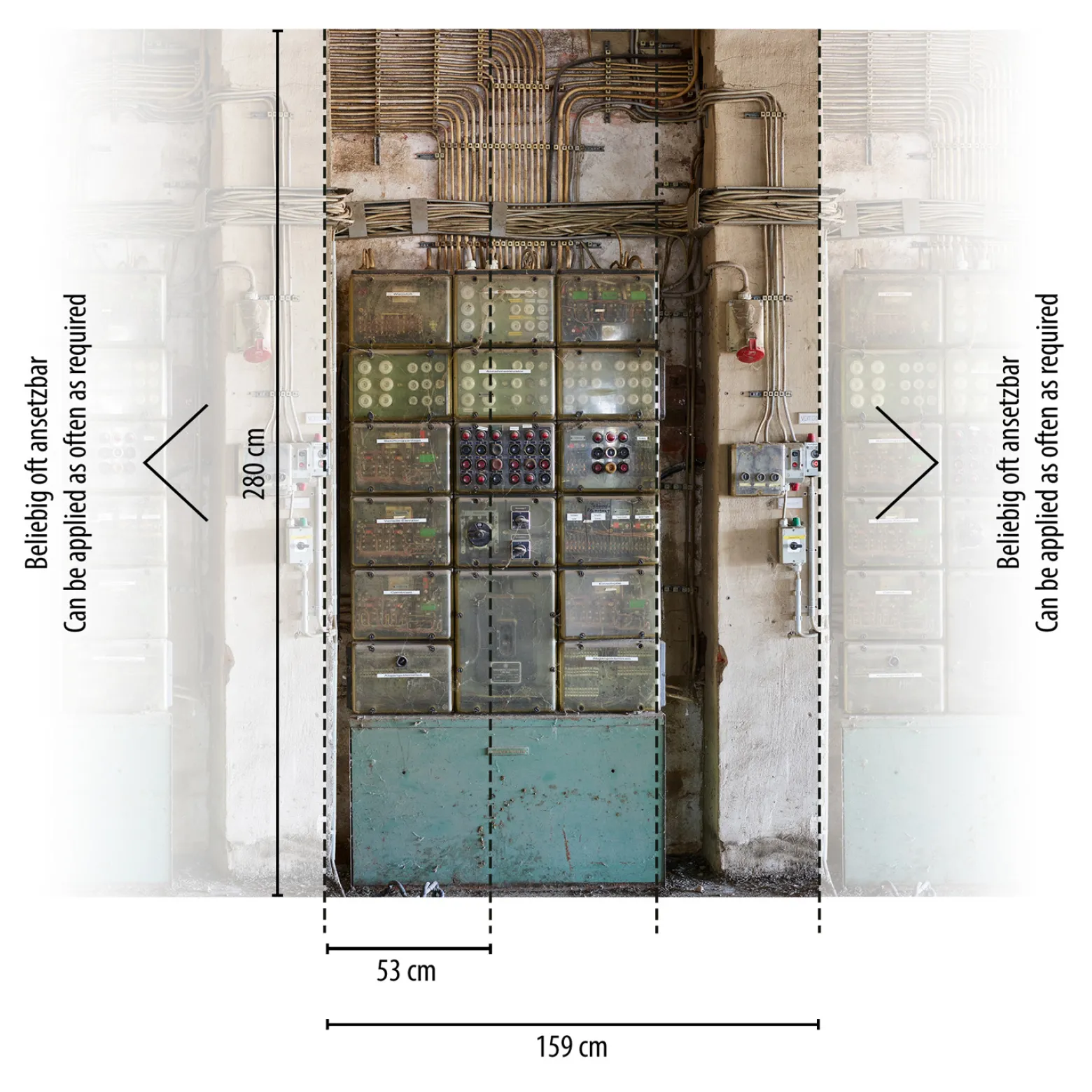 Digitaldruck Industrial Fabrikhalle Grau Grün 39263-1
