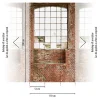 Digitaldruck Loft Fenster Braun Rot Creme 39242-1