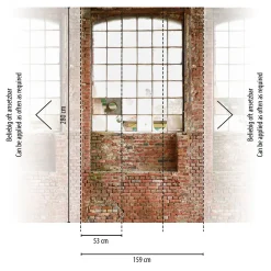 Digitaldruck Loft Fenster Braun Rot Creme 39242-1