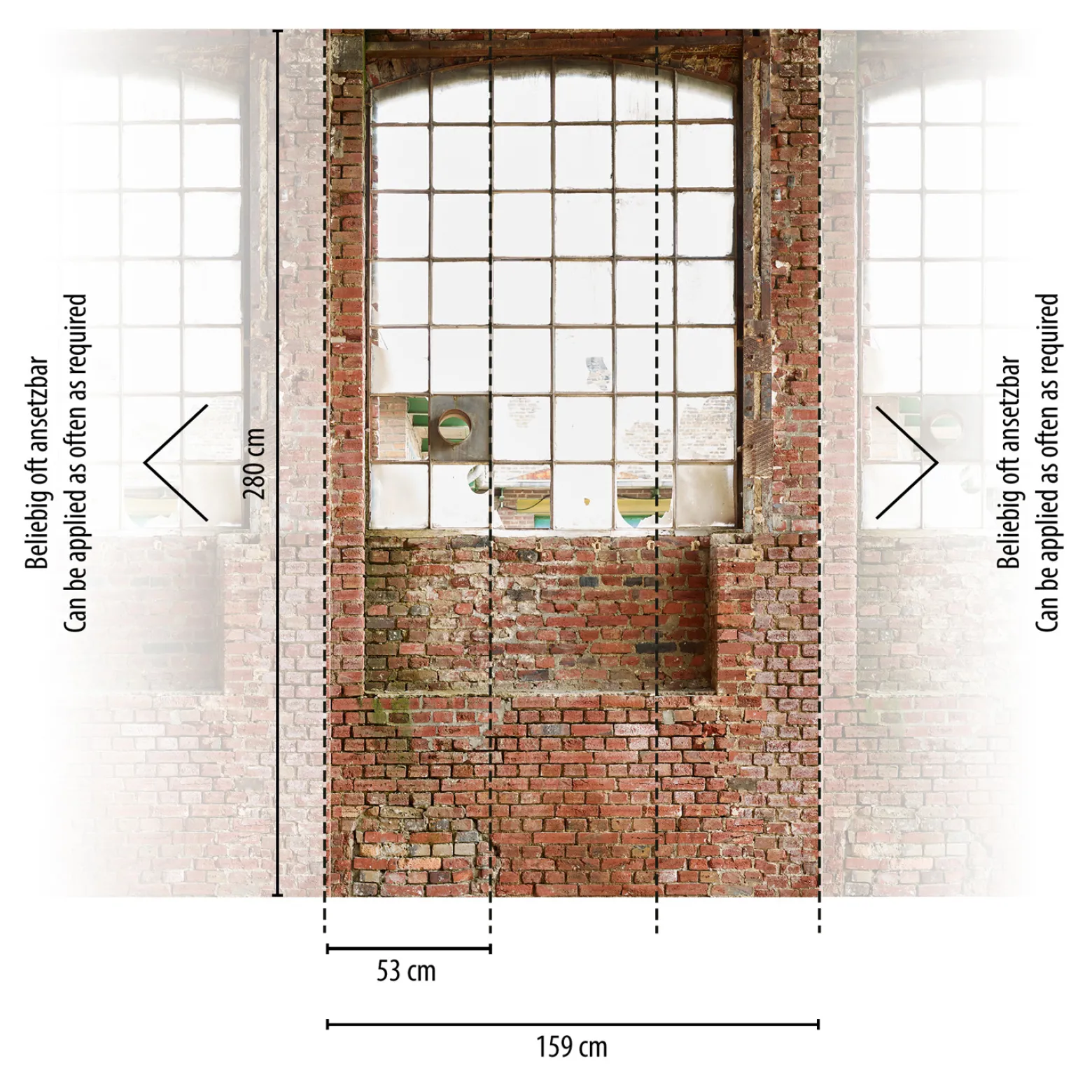 Digitaldruck Loft Fenster Braun Rot Creme 39242-1