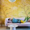 Digitaldruck Rasch Baum Vögel Blüten gelb rosa 542127